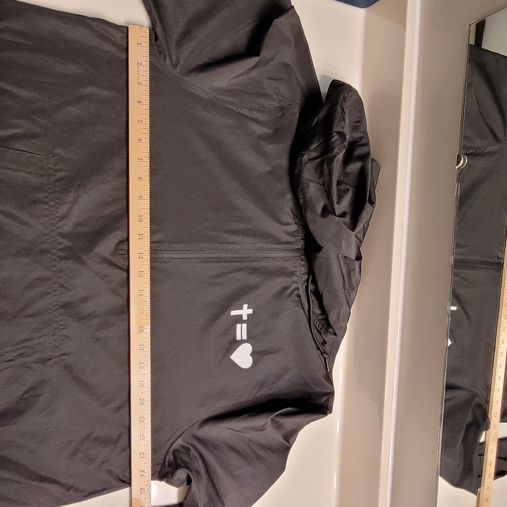 But The Greatest Of These Is Love Windbreaker Hoodie Unisex XL Black & White - Picture 12 of 16